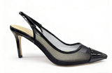 Breakj Ziran's New Fine Back Empty Single-Shoe Women 2025 Summer Buckle With Net Tips Sexy High