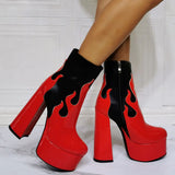 Design Great Quality Patchwork Super High Heel Ankle Boots Platform 2023 Sexy Elegant Woman Fashion Shoes Big Size