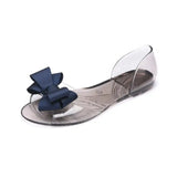 Crystal Sandals for Women Plastic Clear Summer 2023 Pvc Ladies Shoes with Low Heels Beach Transparent Asian Size Shoe