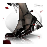Breakj Rose Coarse Heel High Heels Mary Treasure Shoes Retro Single Shoes 2025 New Spring And Autumn