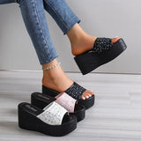 Women's High-heeled Slippers 2023 Summer New Sexy Luxury Sweet Bow Platform Shoes Ladies Fashion Wedges Sandals Zapatos De