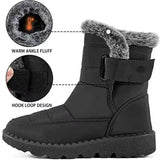 New Waterproof Snow Boots Woman Rabbit Fur Non Slip Winter Padded Boots Women Platform Keep Warm Ankle Botas De Mujer