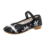 Breakj Cloth Shoes Women's Shoes Embroidered Shoes Low Heel One-Word Button Summer Women's Singles