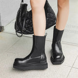 Breakj Spring And Autumn New Fashion Versatile Men's Martin Boots Black High Top Leather Shoes Fashion Short Boots
