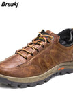 Hiking Shoes for Men New Casual Outdoor Hiking Shoes Winter Fleece Warm Men's Cotton Shoes Loafers Retro Leather