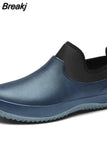 Men Casual Shoes Oil Resistant Non-slip Kitchen Shoes Multifunctional Restaurant Garden Work Shoes Short Rain Shoes for