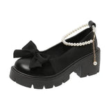 lolita Mary Jane Shoes platform shoes Women Spring Solid Color Thick Bottom Light Leather Shoes Tacones Plataforma