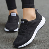 Women 2022 Multicolor Mesh Lightweight Outdoor Shoes Ladies Flat Lace-up Round Toe Sneakers For Women Walking