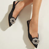 Summer New Rhinestone Pointed Toe Sexy Women Sandals Wear Baotou Set of Feet All-match Banquet Woman Sandals Flat