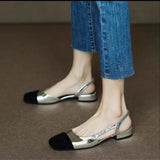 Breakj Fragrant Wind Baotou Sandals 2024 Female New Summer With Simple After Empty Color French High-Heeled Shoes Female Thick
