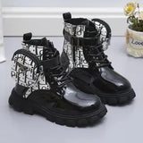 Breakj And Girl Baby Fashion Pocket Martin Boots 2023 New Cute Round Head Side Zipper Short Fashion