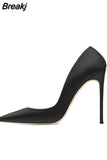 color plus size 45 46 stilettos pointed toe 8cm 10cm 12cm high heel customize daily wear concise women pump