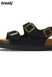 New Summer Women Cork Sandals Casual Non-slip Beach Men Outdoor Gladiator