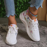 Women Print Platform Sneakers Spring Autumn Knitting Mesh Tennis Shoes Woman Lightweight Non Slip Casual Walking