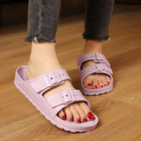 Platform Women EVA Flip Flops Beach Light Home Flat Heel Buckle Slippers Female Casual