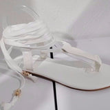 New Gladiator Women Flat Sandals Ladies Clip Toe Cross Strap Thong Sandals Shoes Woman Beach Free-binding Sandalen