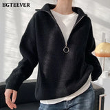 Autumn Winter Zipper Turtleneck Sweaters Women Casual Thick Long Pullover Jumpers Female Loose Knitting Tops