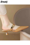 Fashion Women's Shoes Slingbacks Pumps Summer New Dress Ladies High Heel Shoes Elegant Pointed Toe Slippers Zapatos