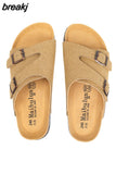 New Summer Men Cork Slipper Non-slip Casual Beach Women Outside Slide