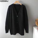 spring autumn sweater long sweater Cardigan Women v-neck Knitted Jacket Cardigan Sweater Female elegant Coat out