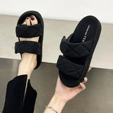 Shoes Woman 2024 Slippers Flat Platform Pantofle Luxury Slides New Rubber Designer Fashion PU Female Shoes Womens Slippers