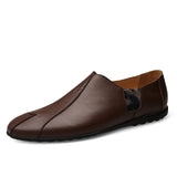 Leather Men Casual Shoes Luxury Brand 2021 Mens Loafers Moccasins Breathable Slip on Lazy Driving Shoes Plus Size