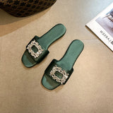 Square Buckle Sandals Slippers Women Wear 2024 Summer New Women's Shoes Network Celebrities Popular Style Fairy Style