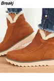 Snow Boots Women Slip on Platform Plush Ankle Boots Ladies Cotton Shoes Casual Warm Short Boots Woman New Booties