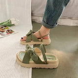 De Tacon Internet Hot Women Shoes Summer Fairy Style 2023New Improve Fashion Student Platform Roman Lady Flat