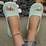 PU Leather Platform Sandals Women Casual Back Strap Flat Sandals Woman 2023 Summer Open Toe Non Slip Beach Shoes Plus