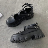 Lolita Shoes Platform Round Head Thick Heel Cross Bandage Women Shoes Kawaii Shoes Cosplay Mary Jane Shoes Heart