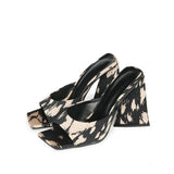 High Heel Sandals Women's Slides Open Toe Thick-Soled Ladies Slippers Party Mules Shoes Women Shoes High Heels