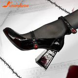 High Heeled Women Pumps 2023 New Fashion Niche Design Sense Mary Jean Shoes French Style Buckle Strap Pumps Spring