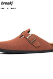 2023 New Buckle Cork Slipper Casual Women Solid Color Beach Outside Non-slip Closed Toe