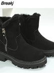 Boots 2023 Women's Shoes with Fur Winter Comfortable Snow Boots Wide Calf for Women Low Ankle Boots Luxury Ladies