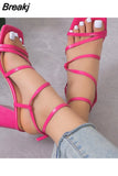 for Women 2023 Hot Sale Women's Sandals Summer Square Toe Peep Toe High Heels Sandals Fashion Party Sandals Women