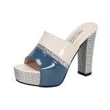 Multicolour Open Toe Ankle Strap Women Sandals Sexy High Heels Lady Shoes Buckle 12.5cm Low Heel Summer