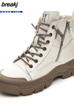 Flats Woman Sneakers Women's Shoes Ladies Casual Breathable Female Ankle boots Lace Up Woman Comfort High Top Shoes