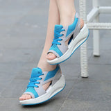 Breakj Fish Mouth Thick Soles High Rocking Shoes Sandals Korean Version Of Casual Pine Women's Shoes Fashion Sports Casual Net Cloth