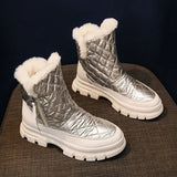 Winter Boots for Women Thick Plush Platform Ankle Boots Woman Thick Bottom Warm Cotton Padded Shoes Women's Winter