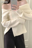 Color Knitted Sweater Woman Korean Fashion Clothing Elegant Long Sleeve Pullover Office Lady Button Causal Tops 2023