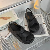 Cross Open-toed Sandals Women's 2024 Summer New Thick Sole Fashion Beach Roman