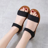 Summer Women's Sandals PU Hook Loop Woman Flat Shoes Open Toe Classic Ladies Sandals Casual Rome Soft Leather Beach