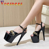 New Brand Women Sandals Summer Shoes Sexy Thick High Heels Platform Dress Party Wedding Shoes Woman Pumps Stripper