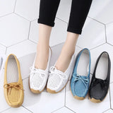 Women Flats Summer Women Genuine Leather Shoes With Low Heels Slip On Casual Flat Shoes Women Loafers Soft Nurse Ballerina