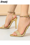 Heeled Women Sandals 2023 Summer European Simply Style Comfort Fashion Shoes Walking Outside High Quality Slipper