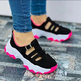 Autumn New Women's Fashion Hollow Designer Thick-soled Wedge Sports Shoes Outdoor Casual Walking Women's Vulcanized