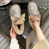 and Boots Women's New Style 2022 Winter Shoes Round Head Fashion Versatile Temperament Women's Boots Bow