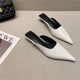 New Low Heel Slippers Summer Close Toe Outdoor Mules Casual Pumps Street Style Mum‘s Sandal Slip On Half Slippers