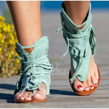 Women's Sandals 2023 Retro Gladiator Ladies Clip Toe Vintage Boots Casual Tassel Rome Fashion Summer Woman Shoes Female